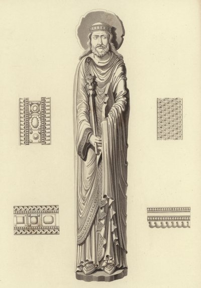 Clovis I, noin 1100, Notre Dame De Corbeilin kirkosta tekijältä Henry Shaw