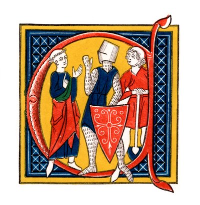 Alkukirjain C, 1300-luvun alku, 1843. tekijältä Henry Shaw