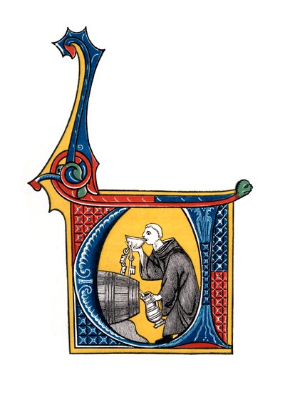 Alkukirjain U, 1300-luvun alku, 1843. tekijältä Henry Shaw