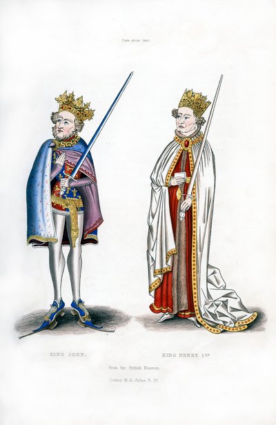 Kuningas Johannes ja kuningas Henrik I, c1440, 1843. tekijältä Henry Shaw