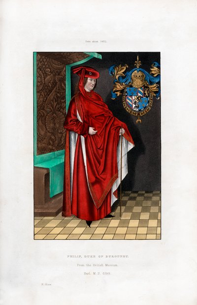Philip, Burgundin herttua, c1460, 1843. tekijältä Henry Shaw