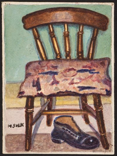 Keittiön tuoli ja saappaat, n. 1930 tekijältä Henry Silk