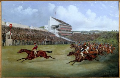 Hevoskilpailut: "" Gladiaattori saapui 1865"" Henri Alkenin (1774-1850) maalaus 1865 Pariisi. Yhteiskunnan rohkaisu tekijältä Henry Sr Alken