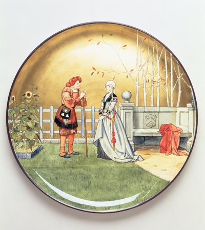 The Sixth Age of Man, esimerkki Shakespearen teoksesta Ihmisen seitsemän aikakautta, Mintonin Art Pottery Studion latauslevy, 1873 (keraaminen) tekijältä Henry Stacey Marks
