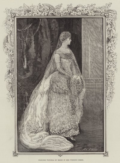 Hessenin prinsessa Victoria hääpuvussaan tekijältä Henry Stephen Ludlow