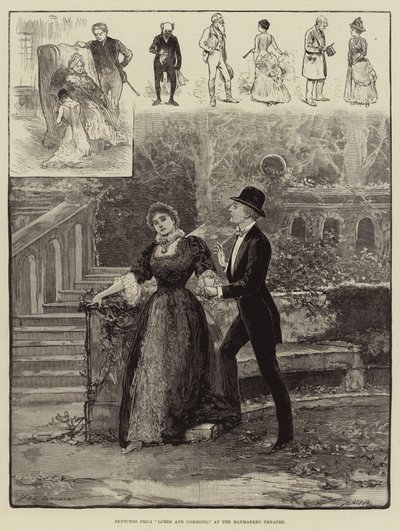 Luonnoksia Lords and Commonsista Haymarket-teatterissa tekijältä Henry Stephen Ludlow