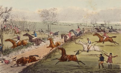 A Steeple-Chase, Uponnut tie (väri litho) tekijältä Henry Thomas (after) Alken