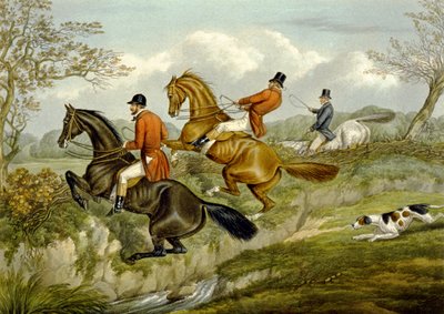 Scrambling Over a Hedge, levy The Right and The Wrong Sortista, Fores Hunting Sketchesissä, kaiverrettu John Harris tekijältä Henry Thomas (after) Alken