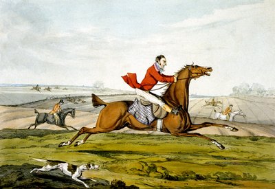Champing at the Bit, sarjasta "Pätevät hevoset ja pätemättömät ratsastajat" tekijältä Henry Thomas Alken