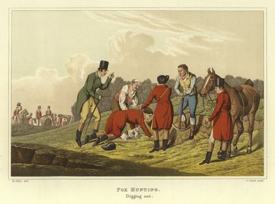Ketun metsästys (chromolitho) tekijältä Henry Thomas Alken