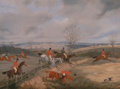 Metsästyskohtaus: Kannen piirtäminen tekijältä Henry Thomas Alken