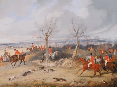 Metsästyskohtaus: In Full Cry, n. 1840. tekijältä Henry Thomas Alken