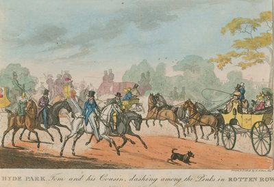Hyde Park, Lontoo, Tom ja hänen serkkunsa ryntäävät pinkkien seassa Rotten Row