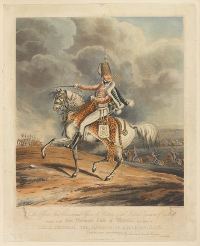Kenraaliluutnantti The Marquis of Anglesea, G.C.B., Waterloon taistelu, 1815 tekijältä Henry Thomas Alken