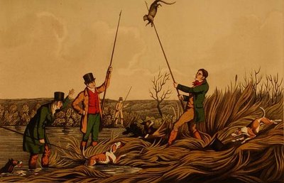 "Spearing The Otter", pub. Kirjailija: Thomas McLean tekijältä Henry Thomas Alken
