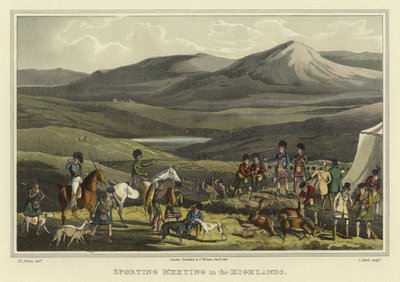 Urheilukokous ylämailla (chromolitho) tekijältä Henry Thomas Alken