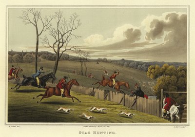 Polttarien metsästys (chromolitho) tekijältä Henry Thomas Alken