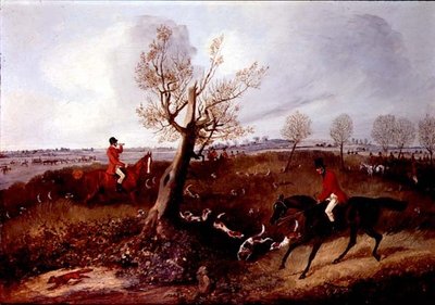 Näkymä Halloo (yksi neljän kappaleen sarjasta) (öljy kankaalle) tekijältä Henry Thomas Alken