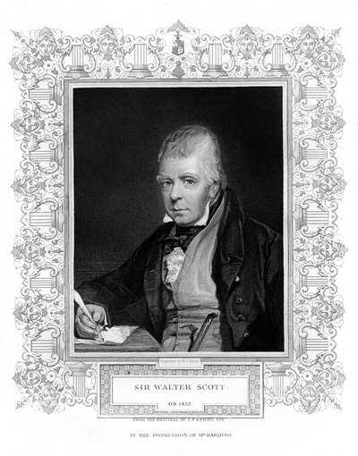 Sir Walter Scott, 1. Baronet, tuottelias skotlantilainen historiallinen kirjailija ja runoilija, 1800-luku tekijältä Henry Thomas Ryall