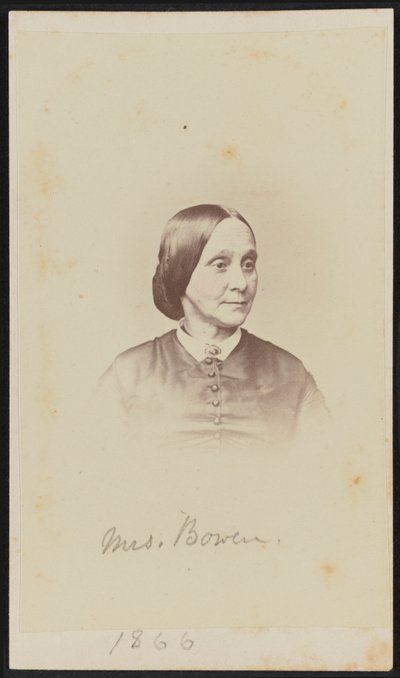 Carte-de-visite -muotokuva rouvasta Bowen, 1866. tekijältä Henry Ulke