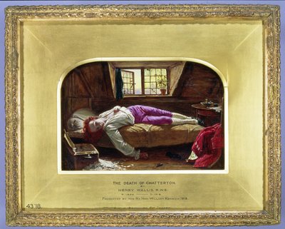 Chattertonin kuolema, noin 1856 tekijältä Henry Wallis