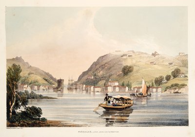 Lordi John Hayn asema, osoitteessa Passages, teoksesta Sketches of scenery in the Basque provinces of Spain, with a selection of national music ?, pub. 1838 (käsin väritetty kaiverrus). tekijältä Henry Wilkinson
