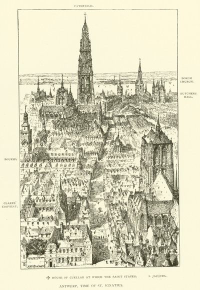 Antwerpen, Pyhän Ignatiuksen aika (kaiverrus) tekijältä Henry William Brewer