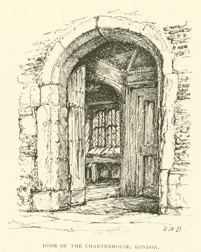 Charterhousen ovi, Lontoo (kaiverrus) tekijältä Henry William Brewer