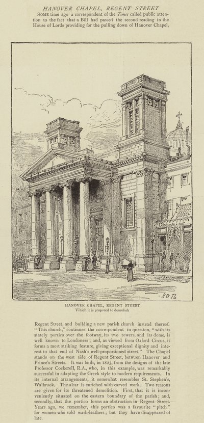 Hannoverin kappeli, Regent Street tekijältä Henry William Brewer