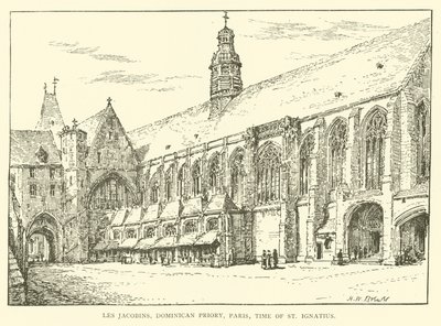 Les Jacobins, dominikaaniluostari, Pariisi, Pyhän Ignatiuksen aika (kaiverrus). tekijältä Henry William Brewer