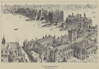 Old London Bridge, etelästä tekijältä Henry William Brewer