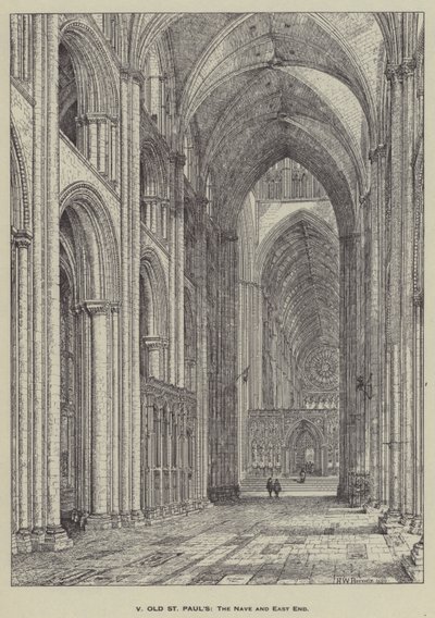Old St Pauls, The Nave ja East End tekijältä Henry William Brewer