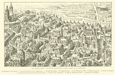 "Quartier Latin", Pariisin opiskelijakortteli, Pyhän Ignatiuksen aika (kaiverrus) tekijältä Henry William Brewer