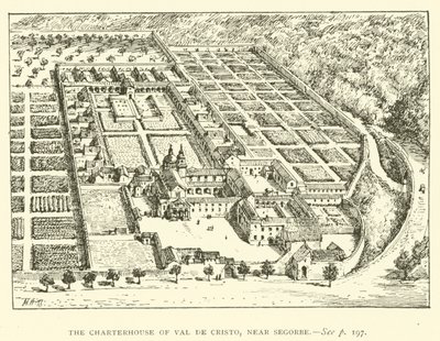 Val de Criston charterhouse lähellä Segorbea (kaiverrus) tekijältä Henry William Brewer