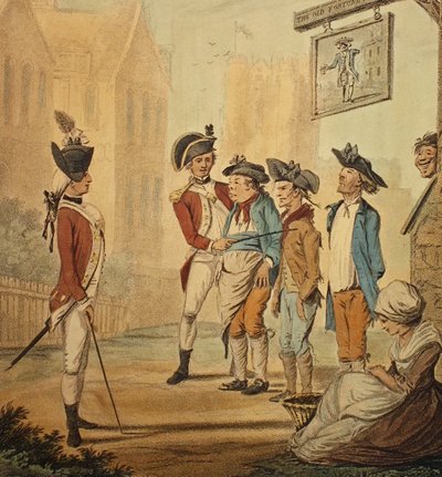 "Recruits", julkaistu 1780 tekijältä Henry William Bunbury