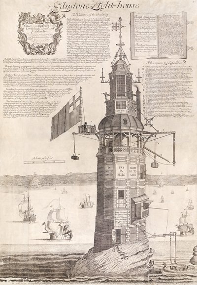 Eddystonen majakka, pubi. C1762 tekijältä Henry Winstanley