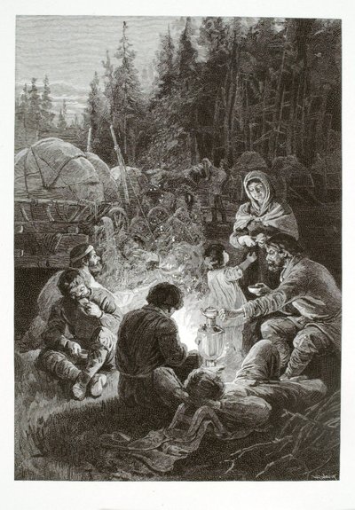 Ryhmäkuljettajien (Oboz-kuljettajien) bivouac (leiriytyminen) tekijältä Henry Wolf
