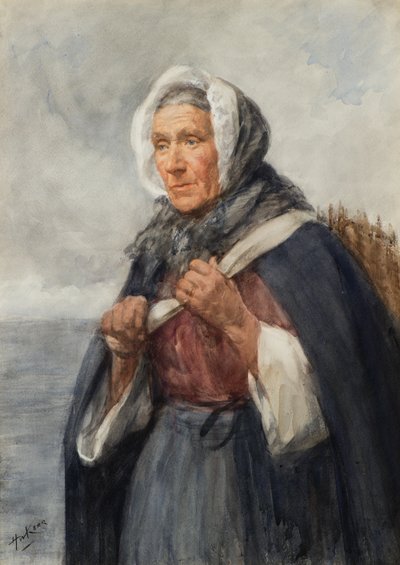 Newhaven Fishwife (akvarelli) tekijältä Henry Wright Kerr