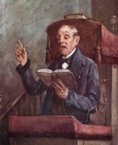 Seurakunnan lehdet: Precentor (väri litho) tekijältä Henry Wright Kerr