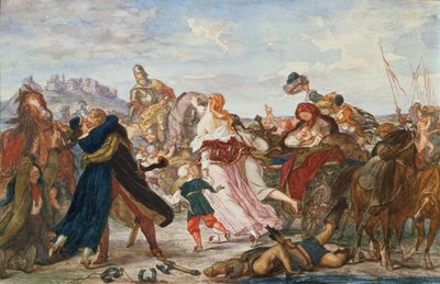 Hetman Koniecpolski vapauttaa vankeja tataareista vuosina 1624, 1875-76 tekijältä Henryk Hipolit Rodakowski