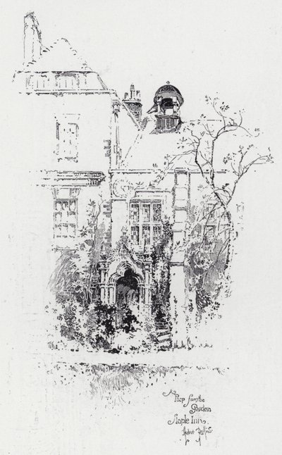 Silmäys puutarhasta, Staple Inn (kaiverrus) tekijältä Herbert (after) Railton