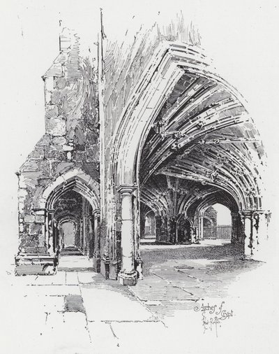 Arches of Crypt (kaiverrus) tekijältä Herbert (after) Railton