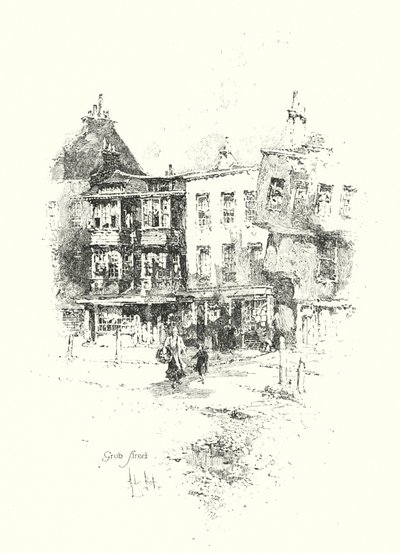 Grub Street, Lontoo (litho) tekijältä Herbert (after) Railton