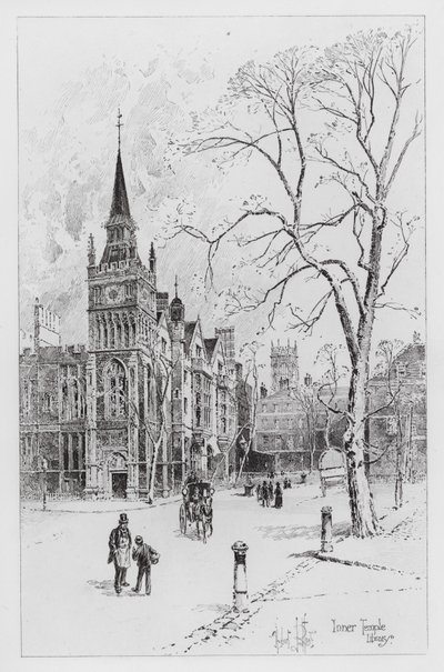 Inner Temple Library (kaiverrus) tekijältä Herbert (after) Railton