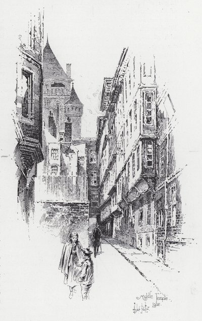 Middle Temple Lane (kaiverrus) tekijältä Herbert (after) Railton