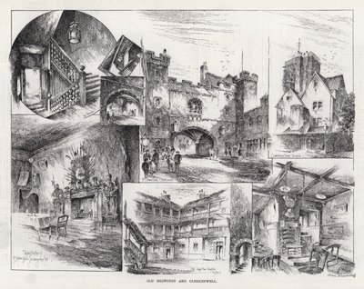 Old Islington ja Clerkenwell (kaiverrus) tekijältä Herbert (after) Railton