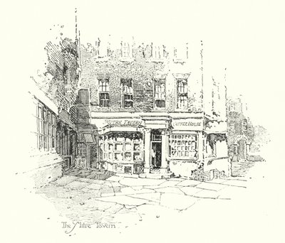 Mitre Tavern, Lontoo (litho) tekijältä Herbert (after) Railton