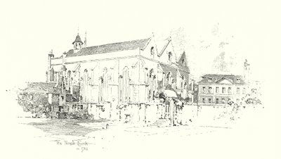 Temple Church, Lontoo, vuonna 1761 (litho) tekijältä Herbert (after) Railton