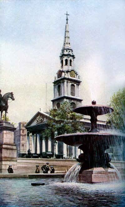 St Martin-in-the-Fieldsin kirkko, Trafalgar Square, Lontoo, 1930-luku. tekijältä Herbert Felton