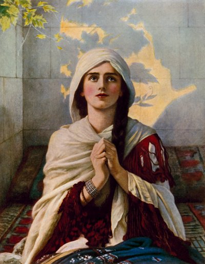 Jairussin tytär tekijältä Herbert Gustave after Schmalz